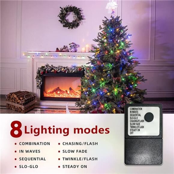 Led Christmas Tree Lights Multicolor, 200 Led Christmas String Lights - Picture 4 of 6